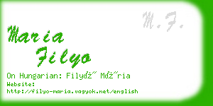 maria filyo business card